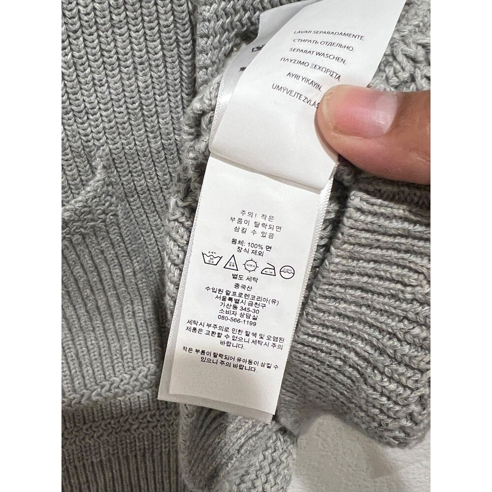 Polo Ralph Lauren Cotton Chunky Knit Shawl Collar Cardigan Gray Men’s Sz L - Picture 8 of 9